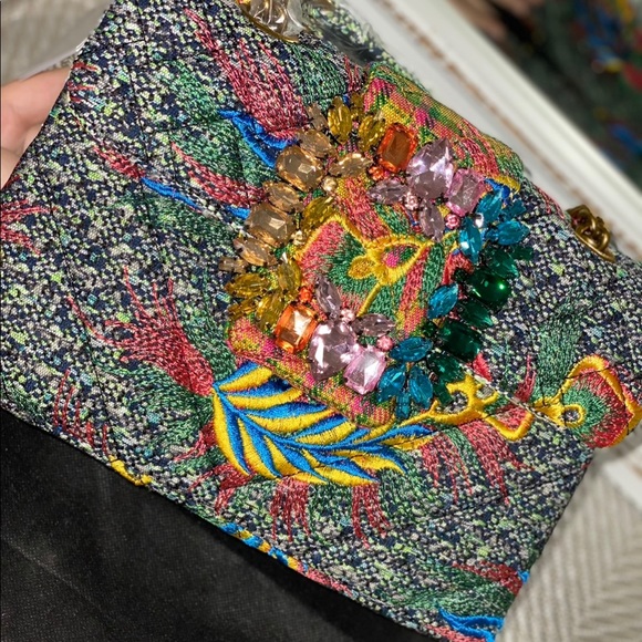 Kurt Geiger London Mayfair Embroidered Tweed Crossbody Bag - Picture 5 of 13